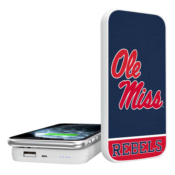 Mississippi Ole Miss Rebels Endzone Solid 5000mAh Portable Wireless Charger