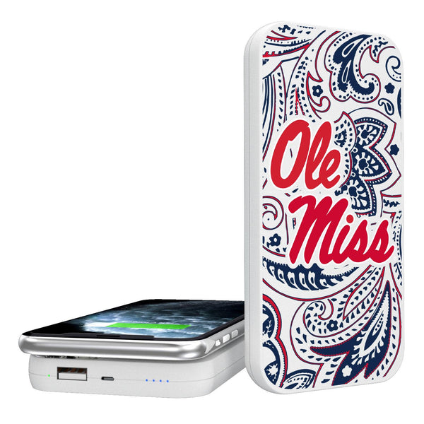 Mississippi Ole Miss Rebels Paisley 5000mAh Portable Wireless Charger