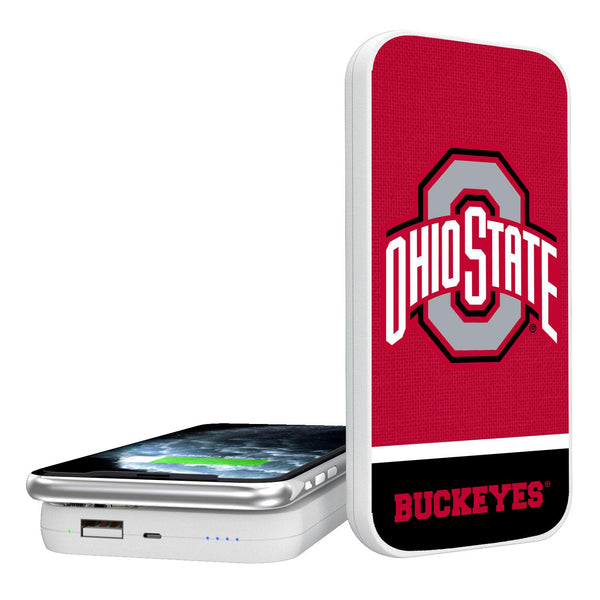Ohio State Buckeyes Endzone Solid 5000mAh Portable Wireless Charger