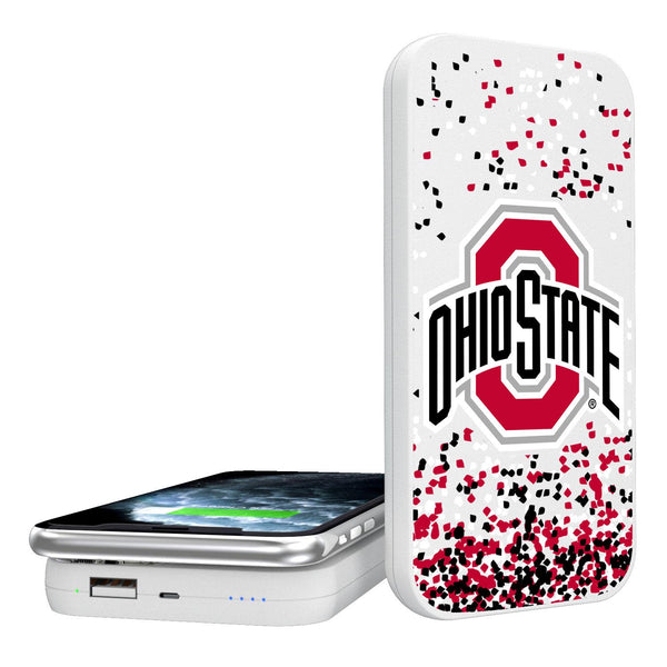 Ohio State Buckeyes Confetti 5000mAh Portable Wireless Charger