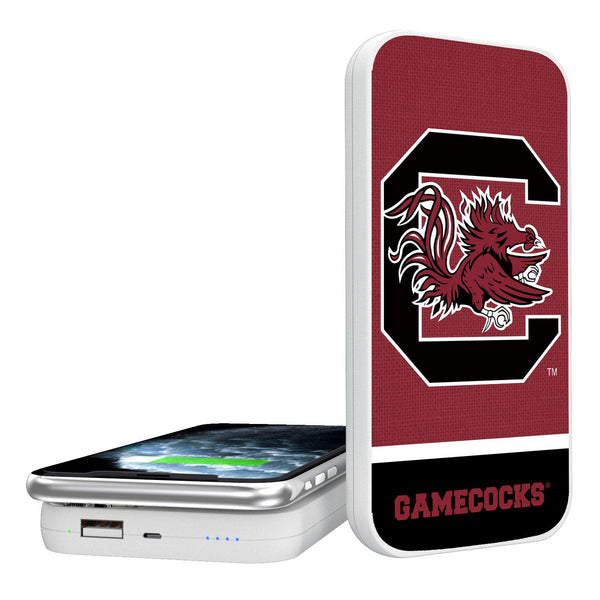 South Carolina Fighting Gamecocks Endzone Solid 5000mAh Portable Wireless Charger