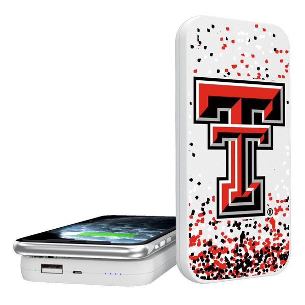 Texas Tech Red Raiders Confetti 5000mAh Portable Wireless Charger