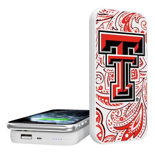 Texas Tech Red Raiders Paisley 5000mAh Portable Wireless Charger