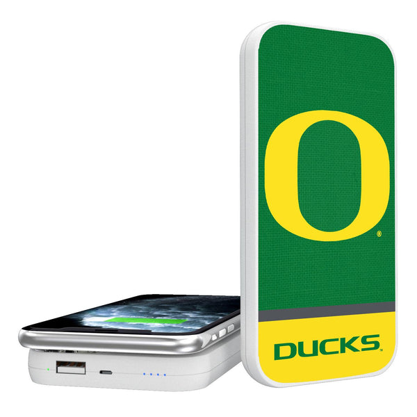 Oregon Ducks Endzone Solid 5000mAh Portable Wireless Charger