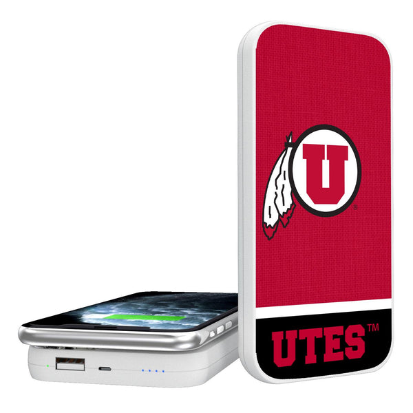 Utah Utes Endzone Solid 5000mAh Portable Wireless Charger