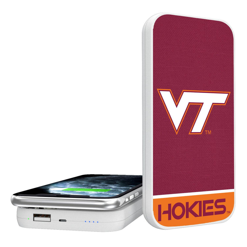 Virginia Tech Hokies Endzone Solid 5000mAh Portable Wireless Charger