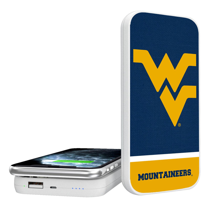 West Virginia Mountaineers Endzone Solid 5000mAh Portable Wireless Charger