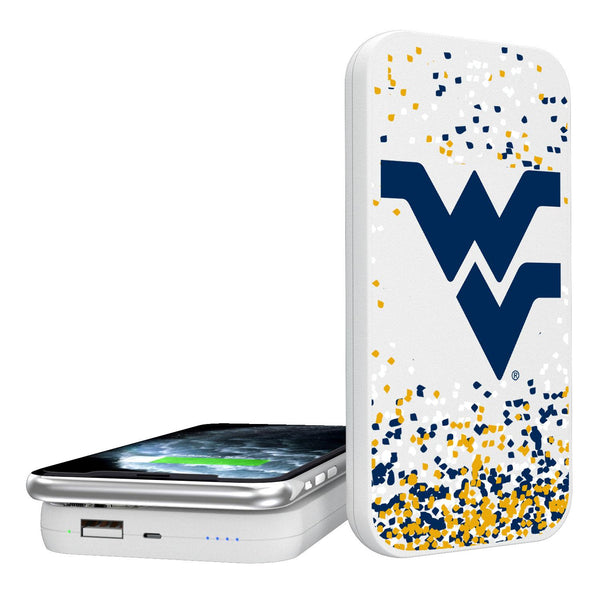 West Virginia Mountaineers Confetti 5000mAh Portable Wireless Charger