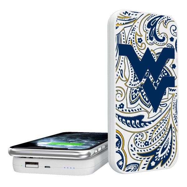 West Virginia Mountaineers Paisley 5000mAh Portable Wireless Charger