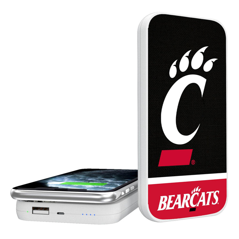 Cincinnati Bearcats Endzone Solid 5000mAh Portable Wireless Charger