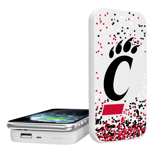 Cincinnati Bearcats Confetti 5000mAh Portable Wireless Charger