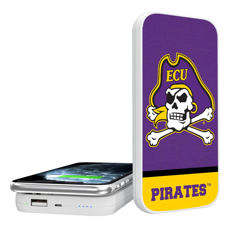 East Carolina Pirates Endzone Solid 5000mAh Portable Wireless Charger