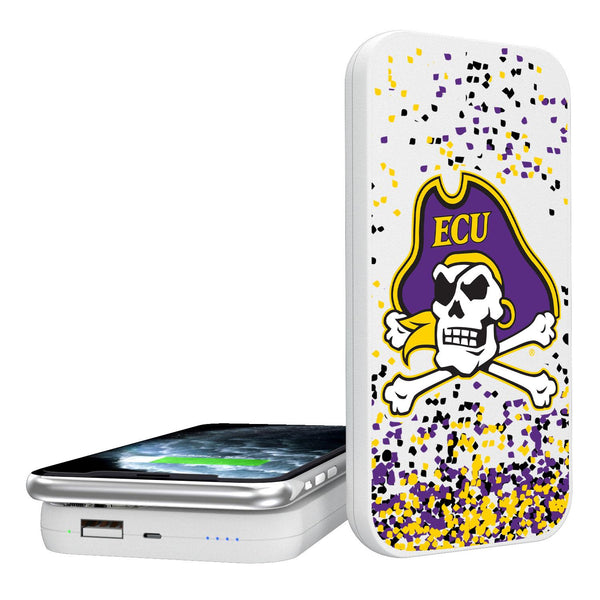 East Carolina Pirates Confetti 5000mAh Portable Wireless Charger
