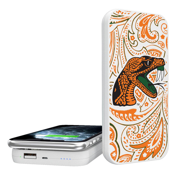 Florida A&M Rattlers Paisley 5000mAh Portable Wireless Charger