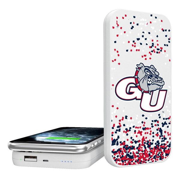 Gonzaga Bulldogs Confetti 5000mAh Portable Wireless Charger