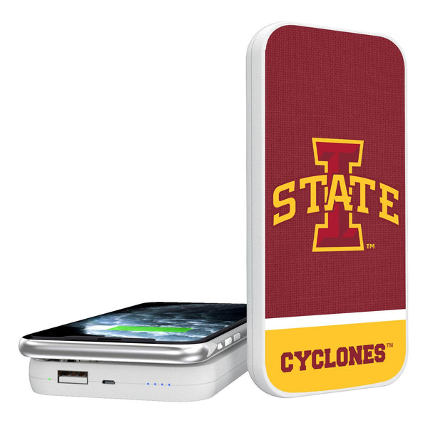 Iowa State Cyclones Endzone Solid 5000mAh Portable Wireless Charger