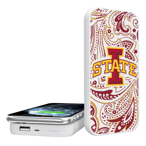 Iowa State Cyclones Paisley 5000mAh Portable Wireless Charger