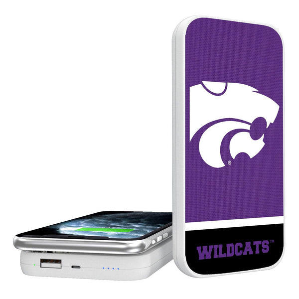 Kansas State Wildcats Endzone Solid 5000mAh Portable Wireless Charger