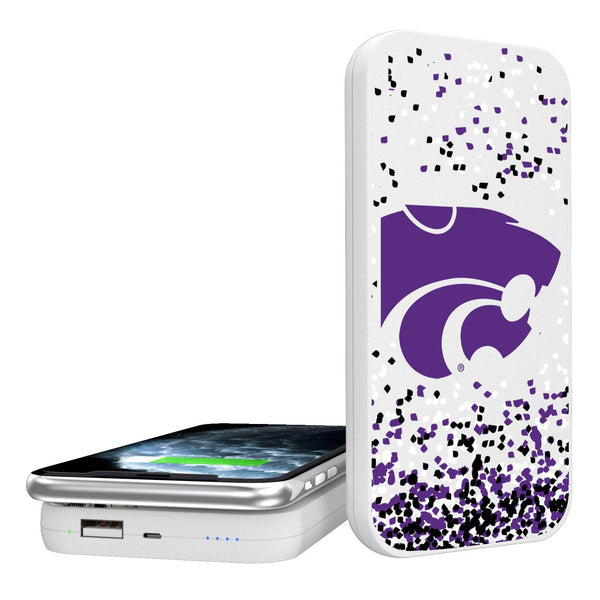 Kansas State Wildcats Confetti 5000mAh Portable Wireless Charger