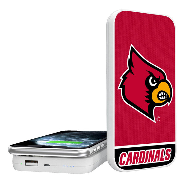 Louisville Cardinals Endzone Solid 5000mAh Portable Wireless Charger