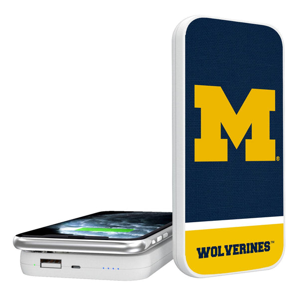 Michigan Wolverines Endzone Solid 5000mAh Portable Wireless Charger