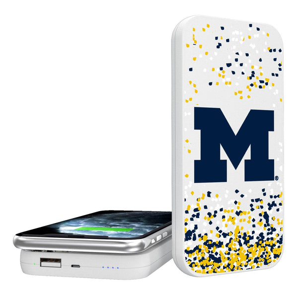 Michigan Wolverines Confetti 5000mAh Portable Wireless Charger