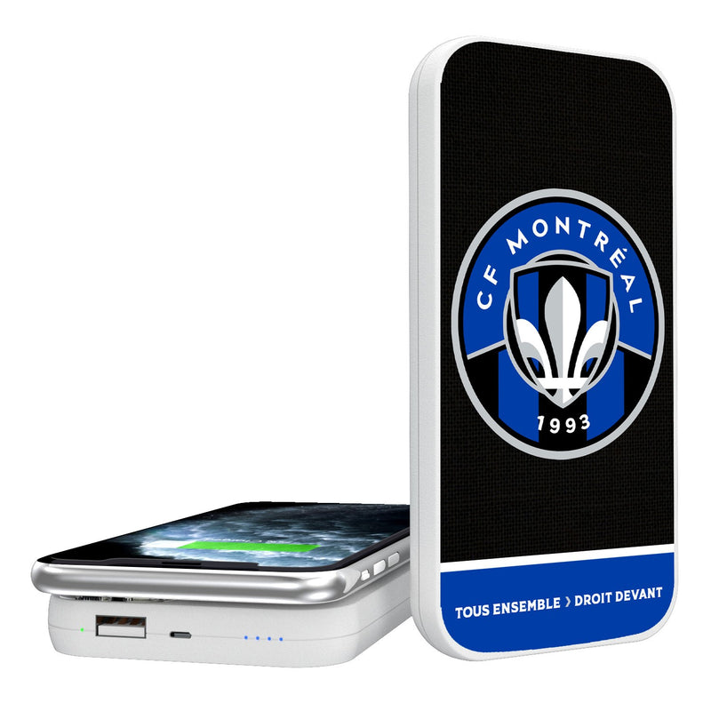 CF Montreal Solid Wordmark 5000mAh Portable Wireless Charger