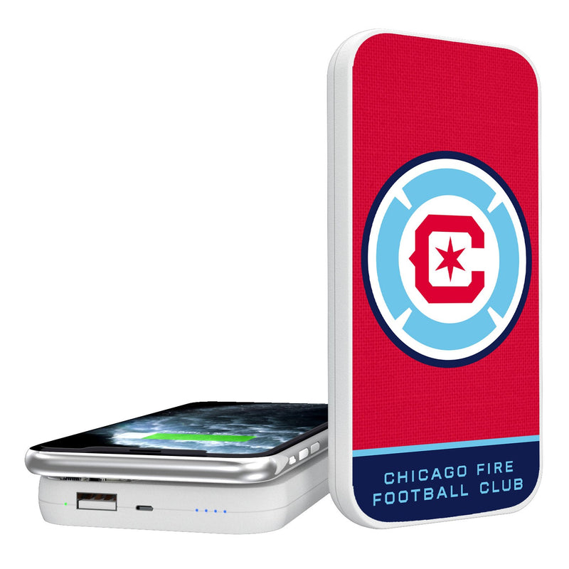 Chicago Fire  Solid Wordmark 5000mAh Portable Wireless Charger
