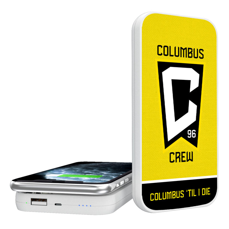 Columbus Crew Solid Wordmark 5000mAh Portable Wireless Charger