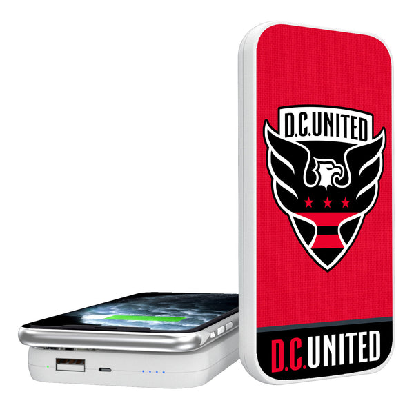 DC United  Solid Wordmark 5000mAh Portable Wireless Charger