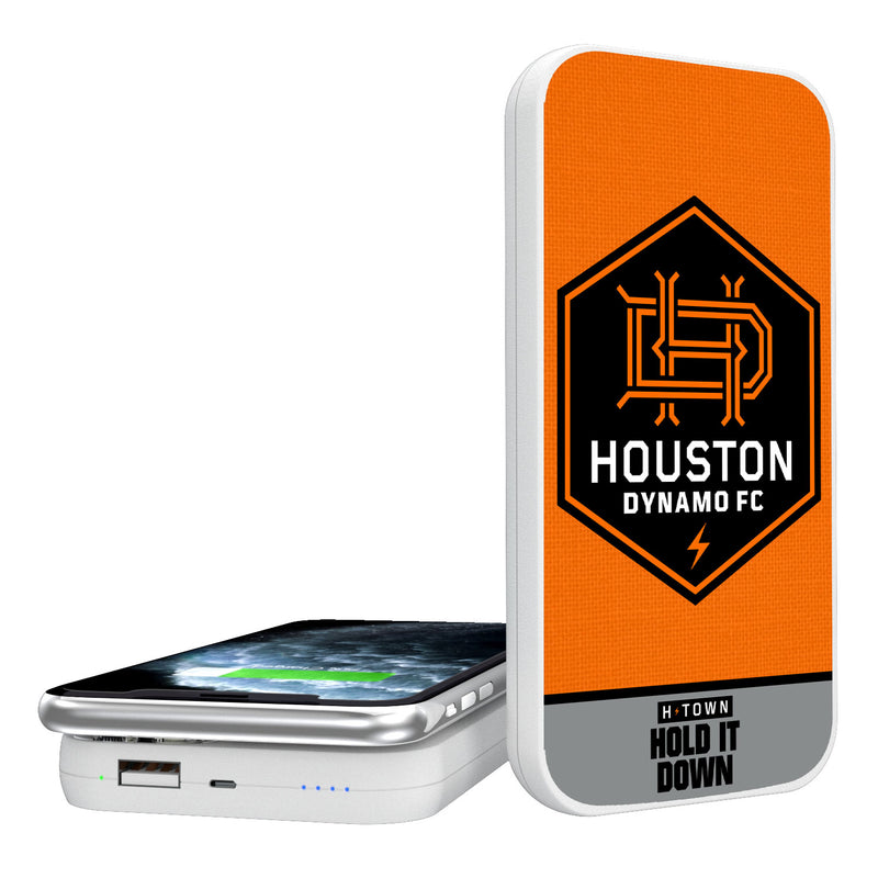 Houston Dynamo  Solid Wordmark 5000mAh Portable Wireless Charger