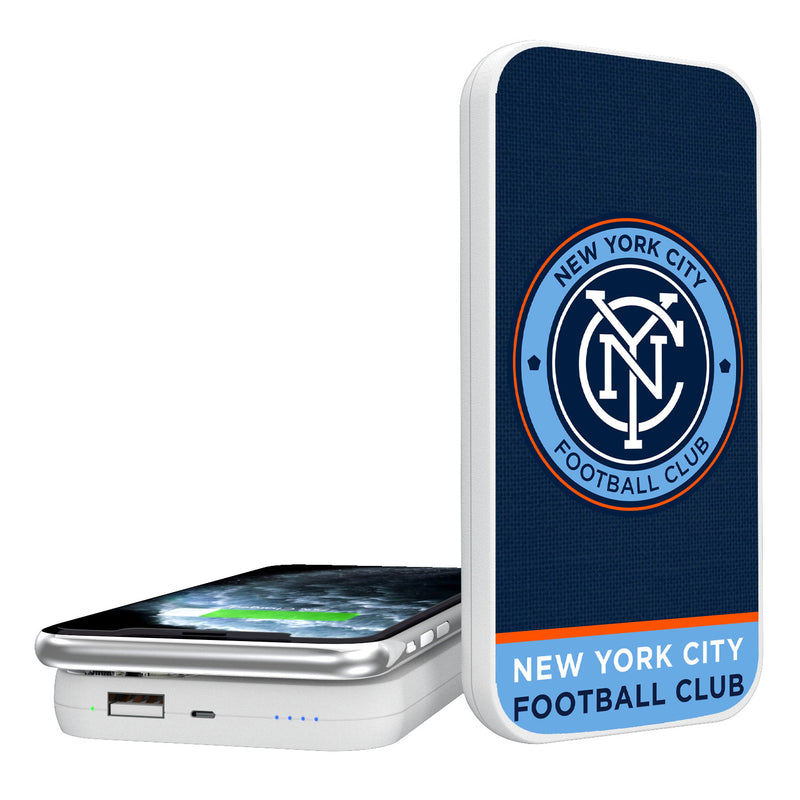 New York City FC  Solid Wordmark 5000mAh Portable Wireless Charger