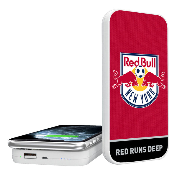 New York Red Bulls  Solid Wordmark 5000mAh Portable Wireless Charger
