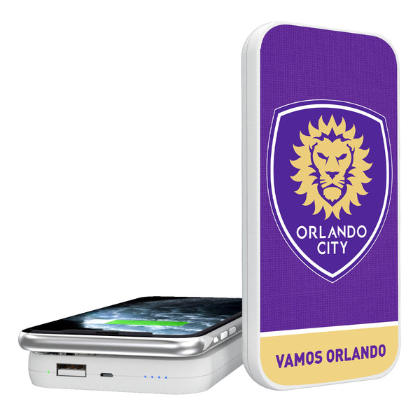 Orlando City Soccer Club  Solid Wordmark 5000mAh Portable Wireless Charger