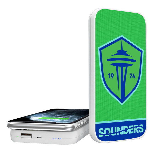 Seattle Sounders FC   Endzone Solid 5000mAh Portable Wireless Charger