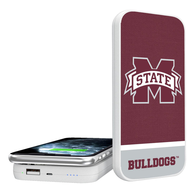 Mississippi State Bulldogs Endzone Solid 5000mAh Portable Wireless Charger