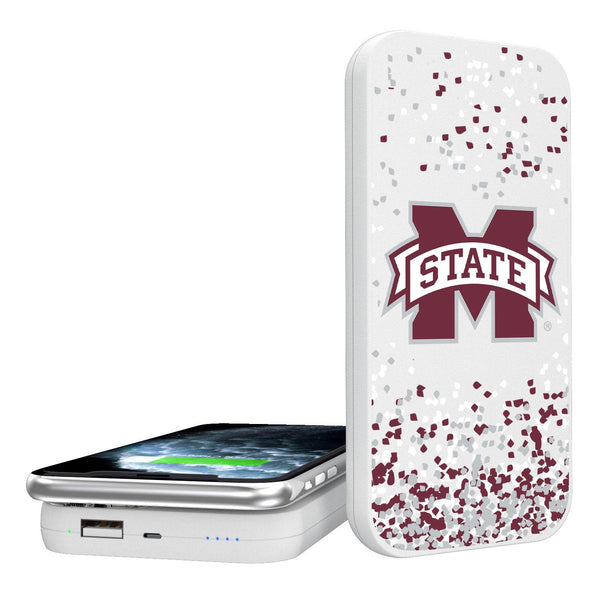 Mississippi State Bulldogs Confetti 5000mAh Portable Wireless Charger