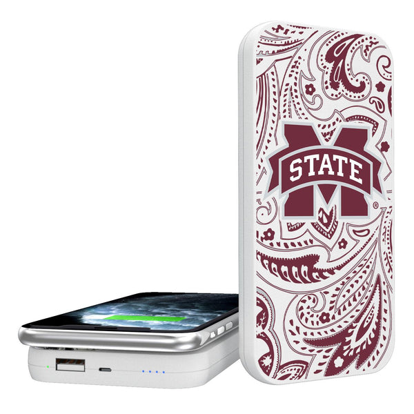 Mississippi State Bulldogs Paisley 5000mAh Portable Wireless Charger