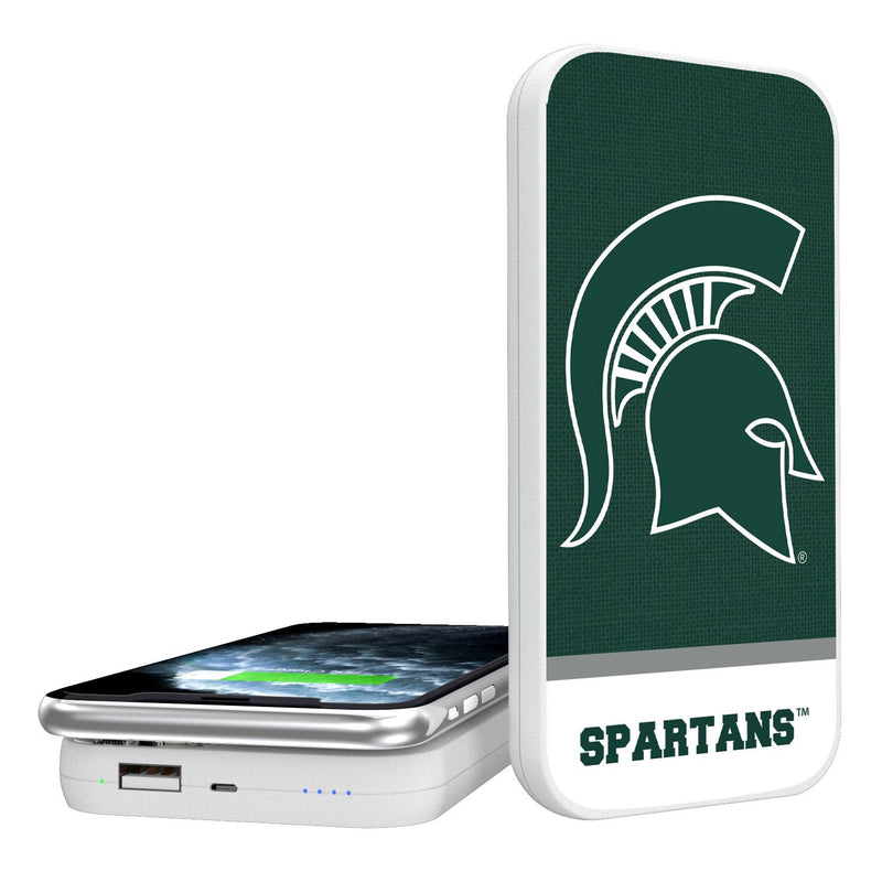 Michigan State Spartans Endzone Solid 5000mAh Portable Wireless Charger