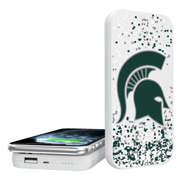 Michigan State Spartans Confetti 5000mAh Portable Wireless Charger