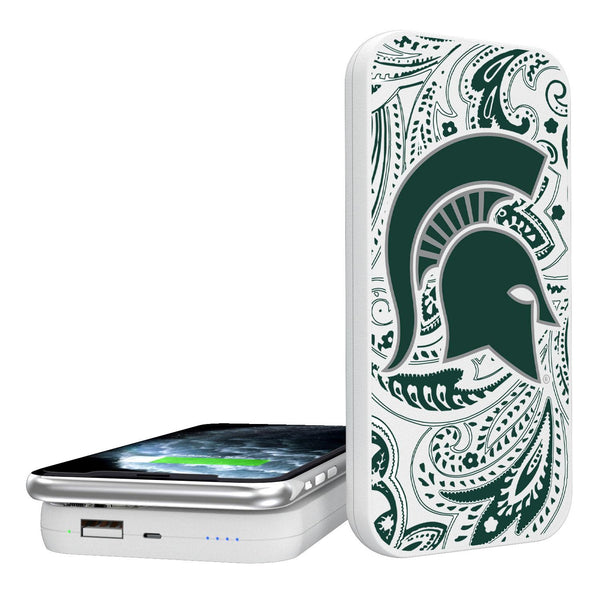 Michigan State Spartans Paisley 5000mAh Portable Wireless Charger