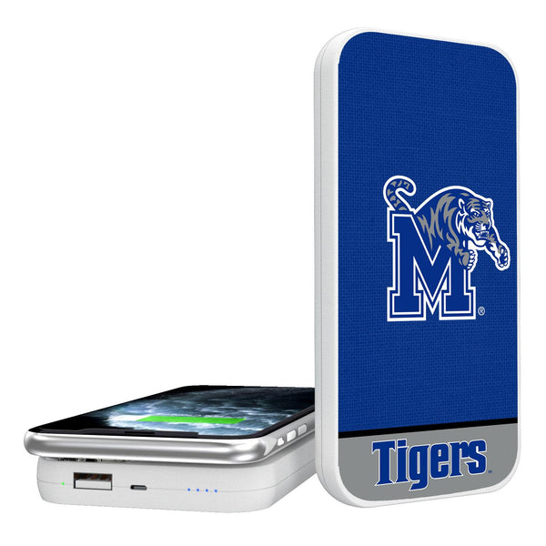 Memphis Tigers Endzone Solid 5000mAh Portable Wireless Charger