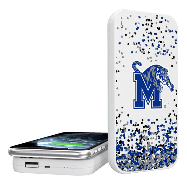 Memphis Tigers Confetti 5000mAh Portable Wireless Charger