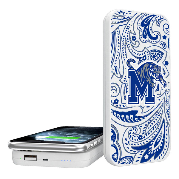 Memphis Tigers Paisley 5000mAh Portable Wireless Charger
