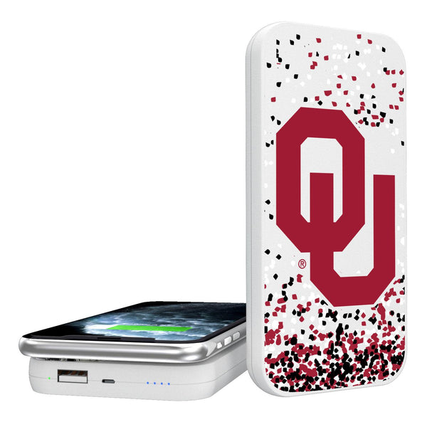 Oklahoma Sooners Confetti 5000mAh Portable Wireless Charger