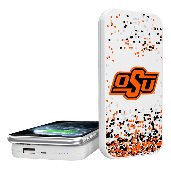 Oklahoma State Cowboys Confetti 5000mAh Portable Wireless Charger