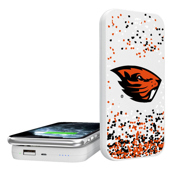 Oregon State Beavers Confetti 5000mAh Portable Wireless Charger