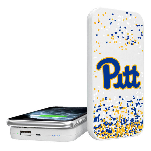 Pittsburgh Panthers Confetti 5000mAh Portable Wireless Charger