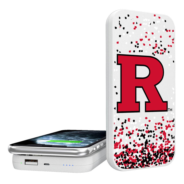 Rutgers Scarlet Knights Confetti 5000mAh Portable Wireless Charger