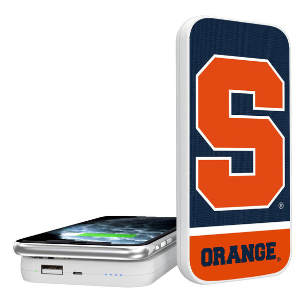 Syracuse Orange Endzone Solid 5000mAh Portable Wireless Charger